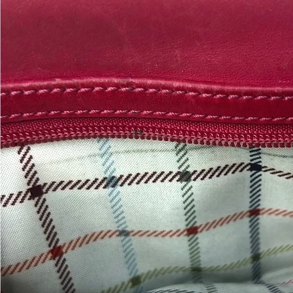 Coach Leather Wallet pink buckle clutch plaid lining - Picture 6 of 9